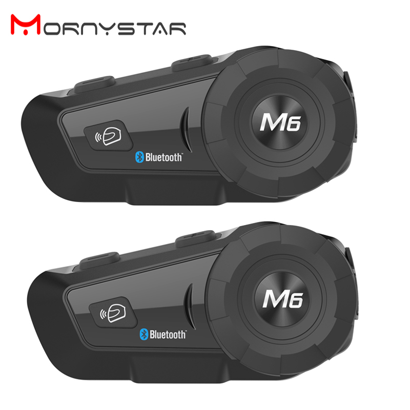 Full Face Motorcycle Helmet With Bluetooth - 2PCS MONYSTAR M6 Plus 1000m Motorcycle