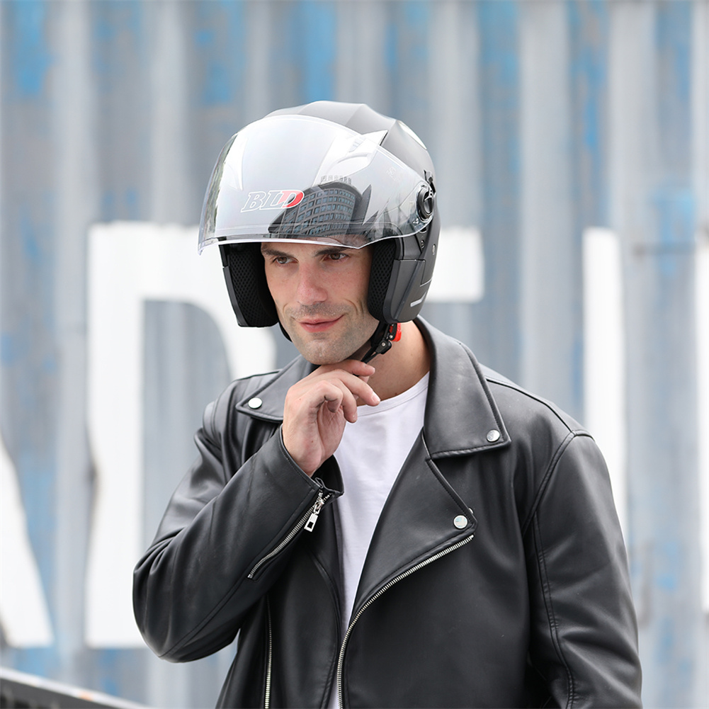 BLD Stylish 3/4 Half Face Helm - Full Face Motorcycle Helmet With Bluetooth ulasan dan harga