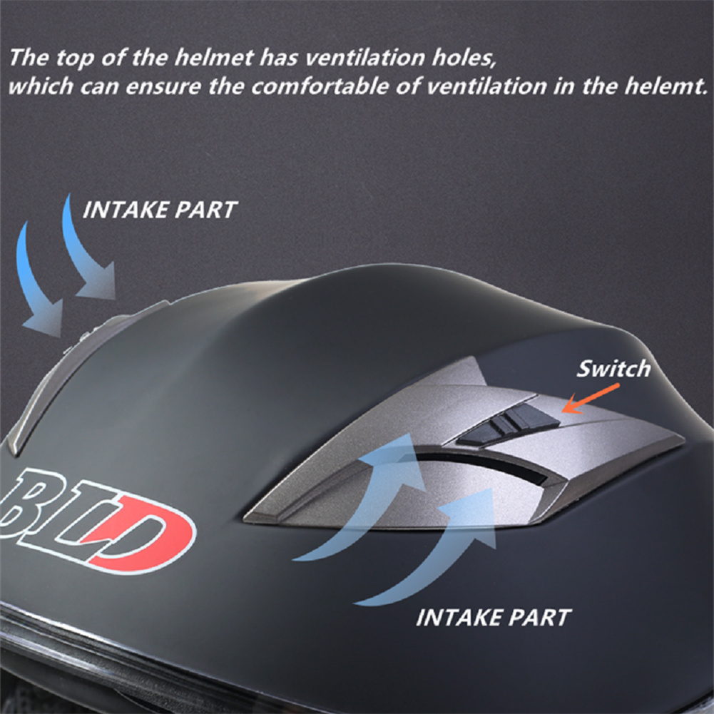 BLD Stylish 3/4 Half Face Helm - Full Face Motorcycle Helmet With Bluetooth ulasan dan harga