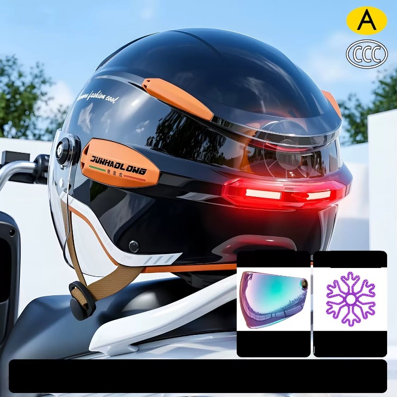ummer Vintage Motorcycle Helme - Dual Visor Motorcycle Racing Helmet ulasan dan harga