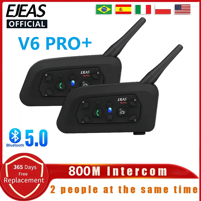 EJEAS V6 PRO+ Motorcycle Helme - Full Face Motorcycle Helmet With Bluetooth ulasan dan harga